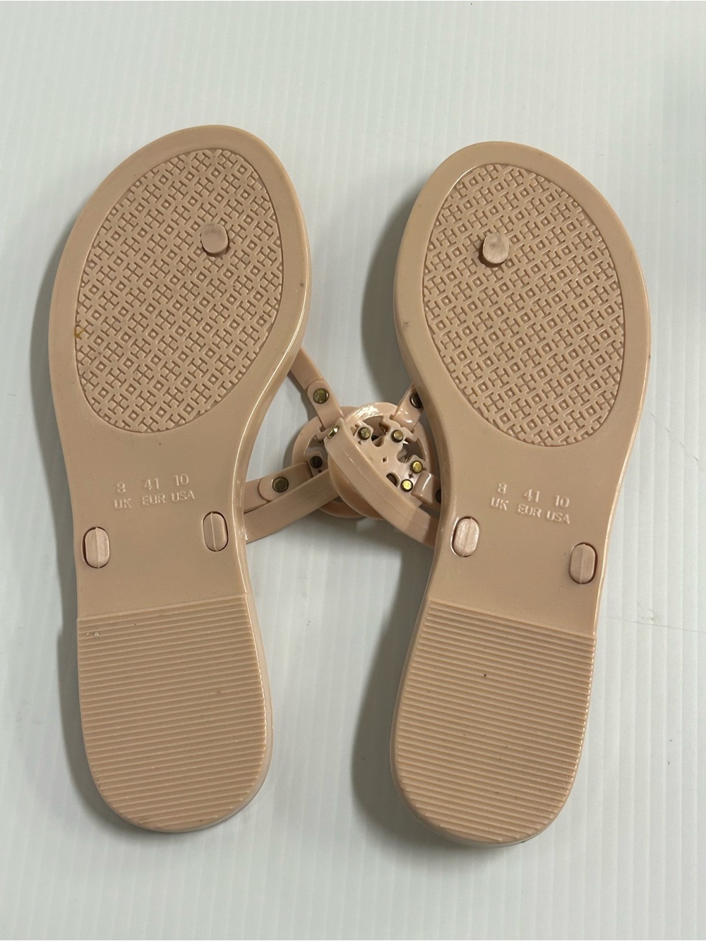 Tory Burch Mini Miller Flat Thong Jelly Sandals Blush Size 10 - Picture 5 of 6